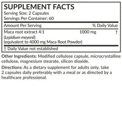 Close-up of bottle label showing 120 capsules