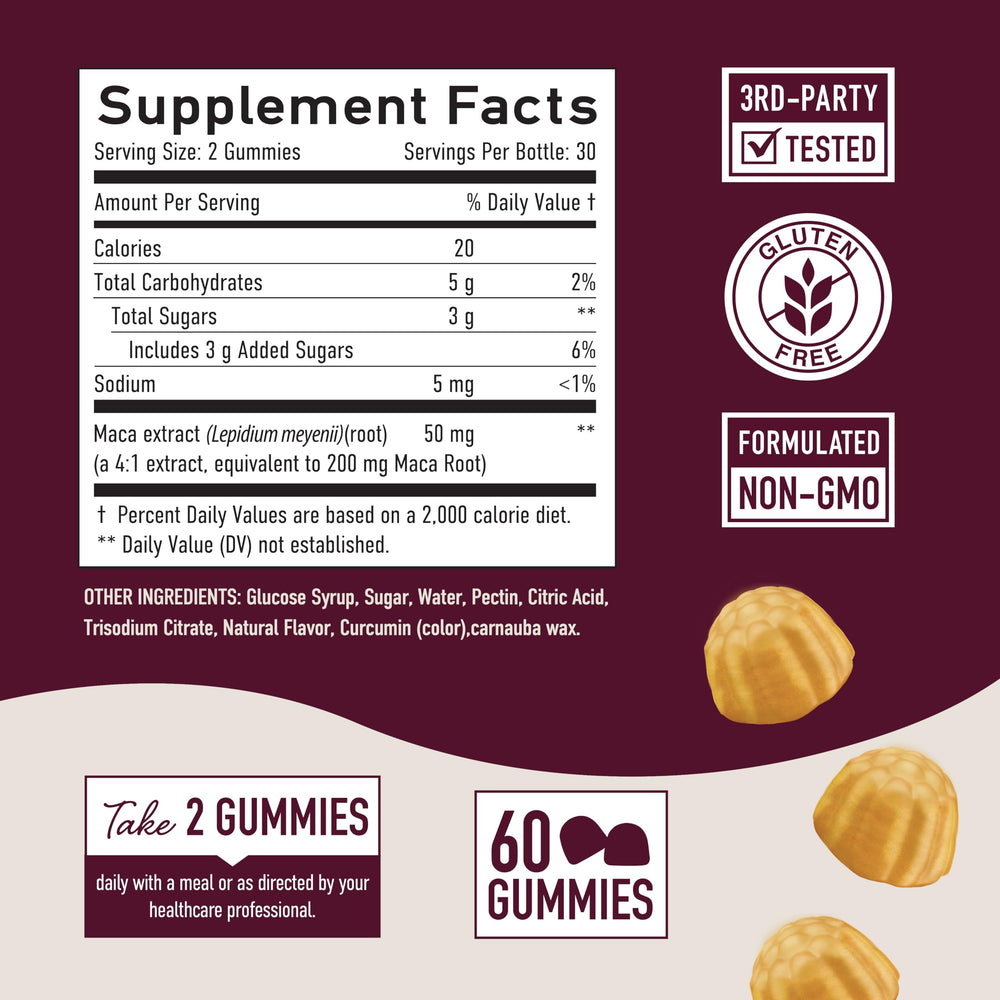Close-up of peach-flavored gummies