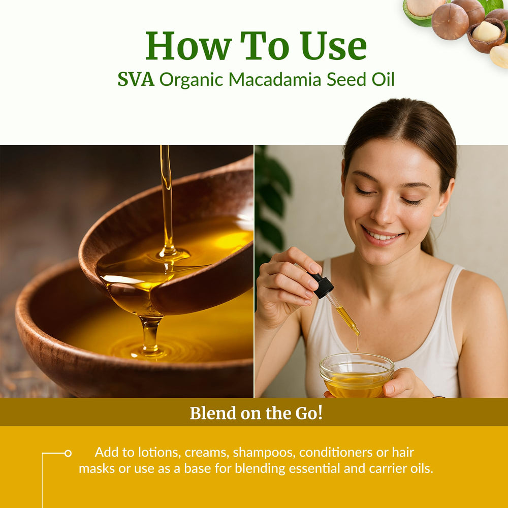 Macadamia Oil used as moisturizer on skin