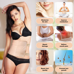Machine washable castor oil pack wrap in use