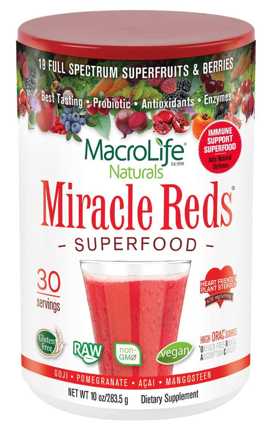 MacroLife Naturals Miracle Reds packaging and label