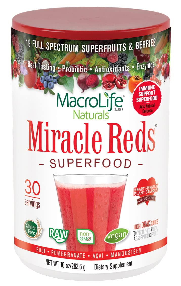 MacroLife Naturals Miracle Reds bottle front for daily wellness