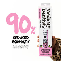 Back view of cheetah-themed kids toothbrush