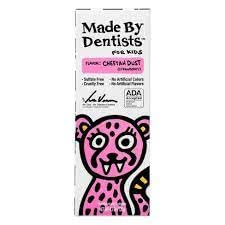 Tube of Made by Dentists Cheetah Dust Strawberry toothpaste for kids