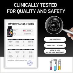 Made in USA CGMP facility label on bottle