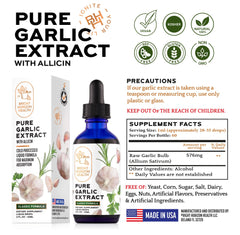 Made in USA garlic extract 2 oz bottle