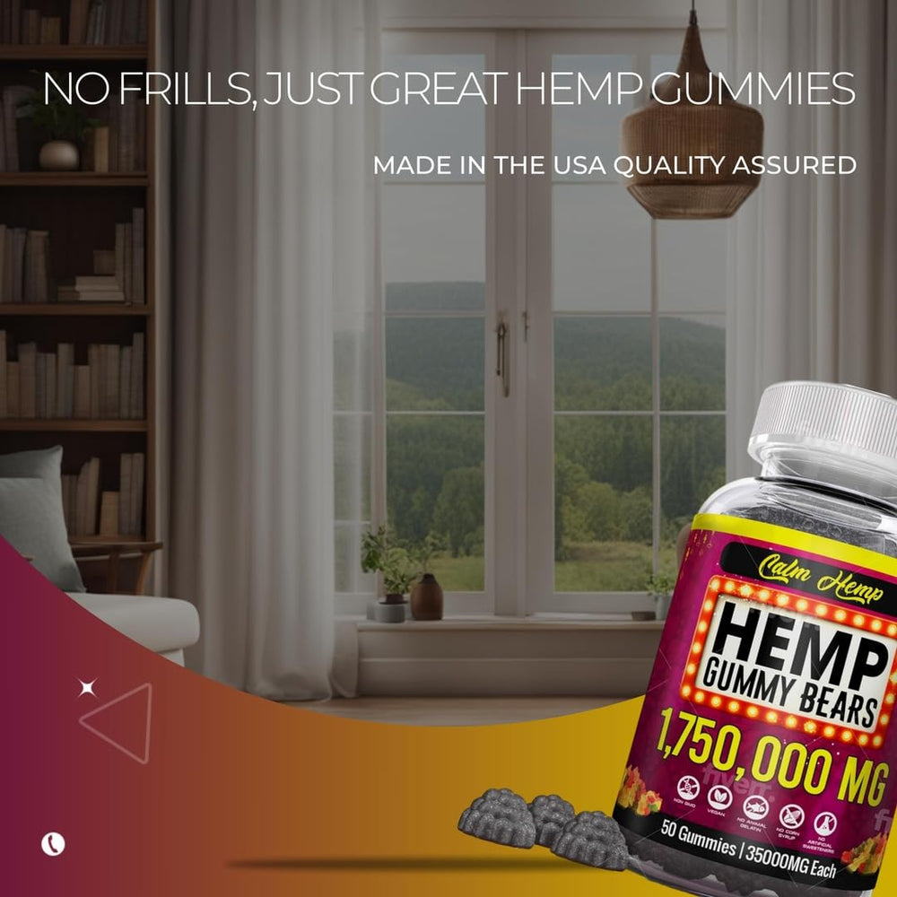 Made in USA vegan hemp gummies bottle