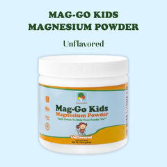 Ingredients and supplement facts panel of Mag-Go Kids powder