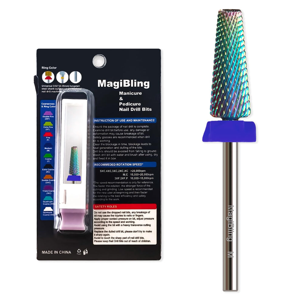 MagiBling 5-in-1 tapered barrel drill bit for fast gel and acrylic removal.