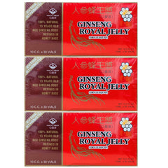 Product image showing 3 boxes of Magic Drop Ginseng Royal Jelly (30 vials per box, 90 vials total)