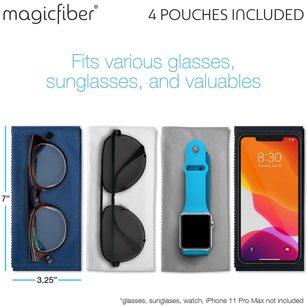 MagicFiber glasses pouch front view in Grey