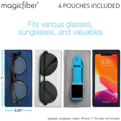 MagicFiber glasses pouch front view in Grey