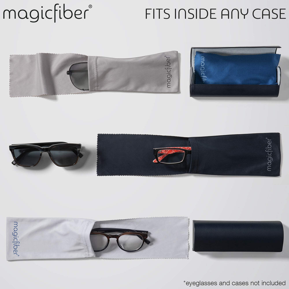 MagicFiber glasses pouch front view in White