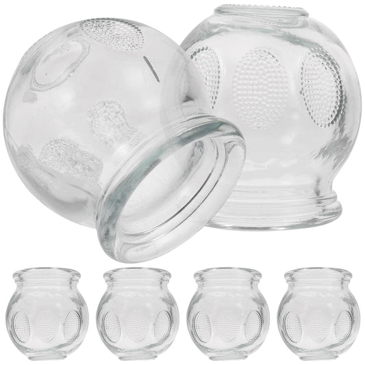 Six MAGICLULU glass cupping cups arranged in a row