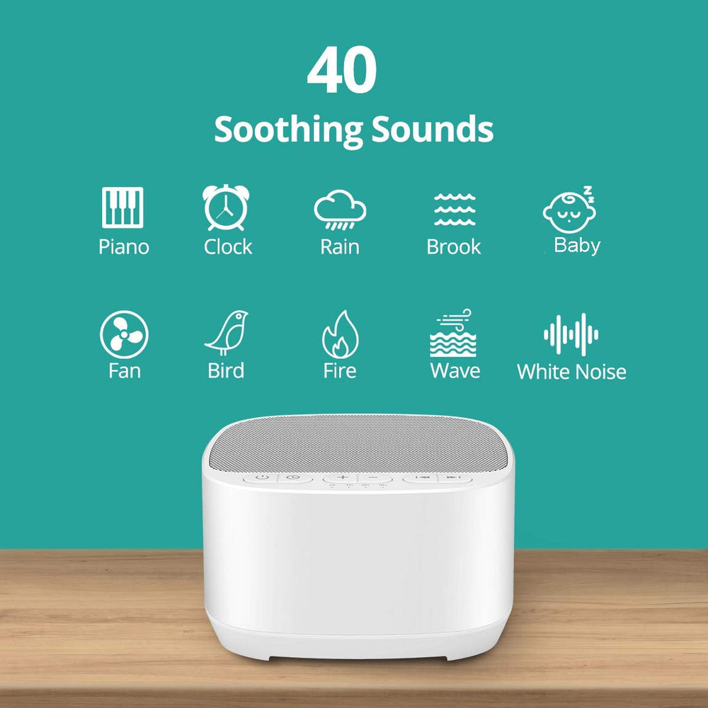 Magicteam Sleep Sound Machine 40-sounds list highlights diverse options for all ages.
