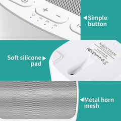 Magicteam Sleep Sound Machine USB and AC power support flexible setups.