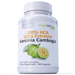 MagixLabs 100% HCA bottle pour shows easy meal-time dosing.