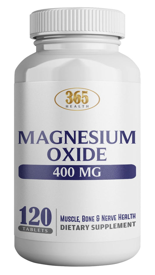 Bottle label for Magnesium 400mg High Potency supplement