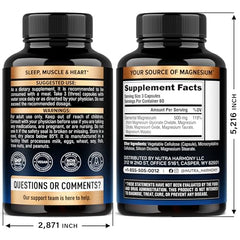 Bottle of 180 vegan magnesium capsules
