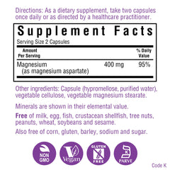 Close-up of magnesium aspartate capsules for heart and bone support
