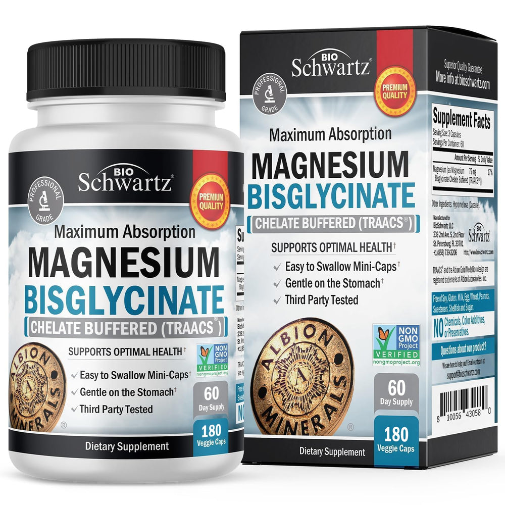 Front bottle of Magnesium Bisglycinate Chelated Supplement