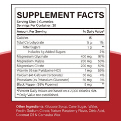 Close-up of magnesium glycinate, citrate, and malate per serving