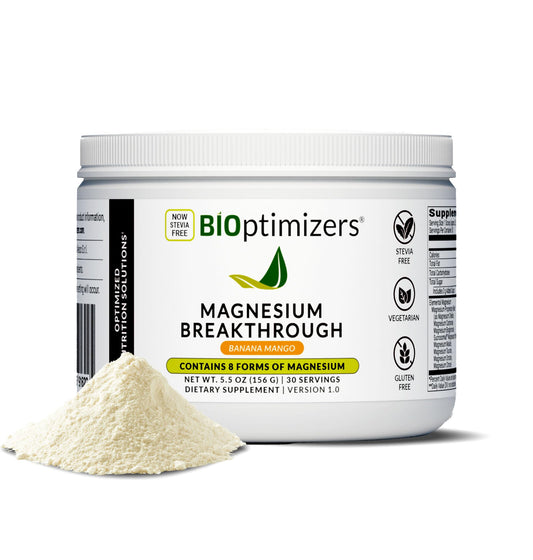 BIOptimizers Magnesium Breakthrough Drink bottle with Banana Mango flavor