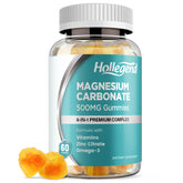 Bottle of mango-flavored sugar-free magnesium carbonate gummies, 60 count