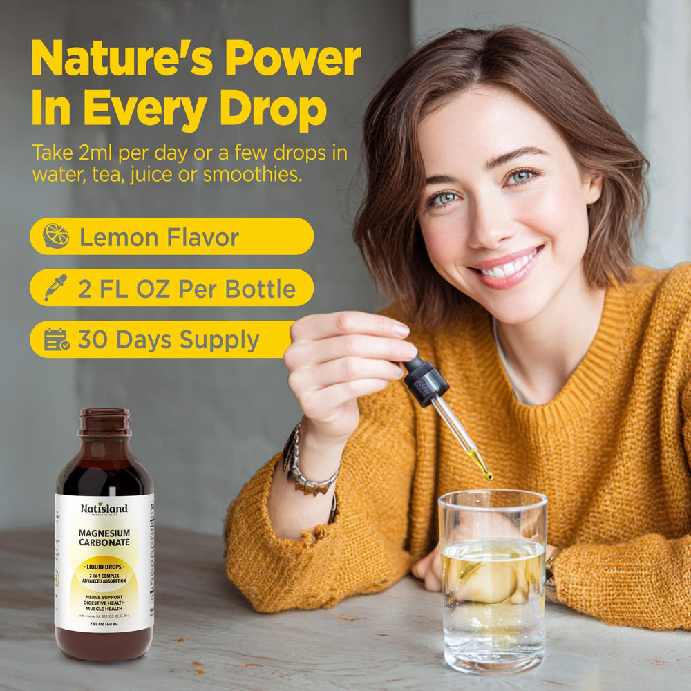 Lemon flavor graphic for magnesium carbonate liquid drops