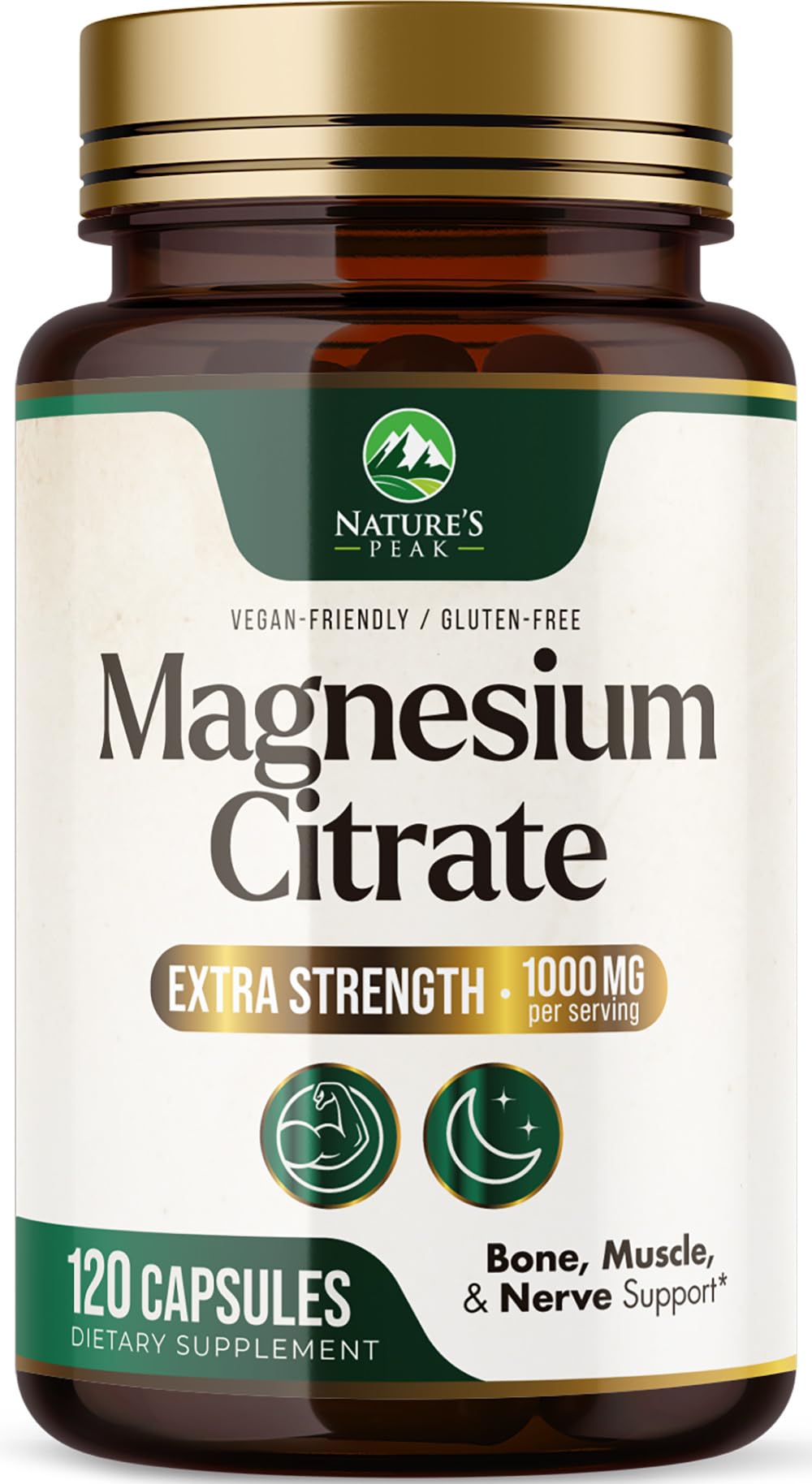 Front view of Magnesium Citrate 1000mg bottle