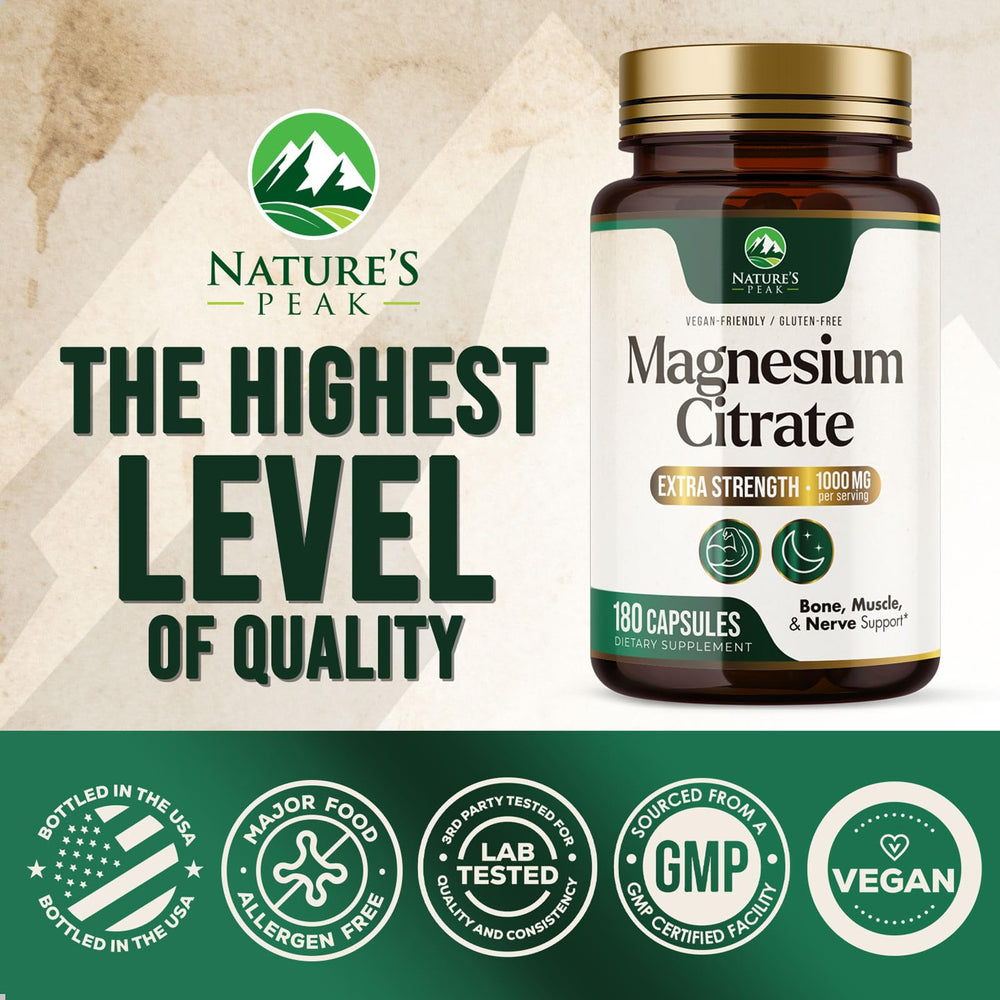 Close-up of Magnesium Citrate 1000mg label
