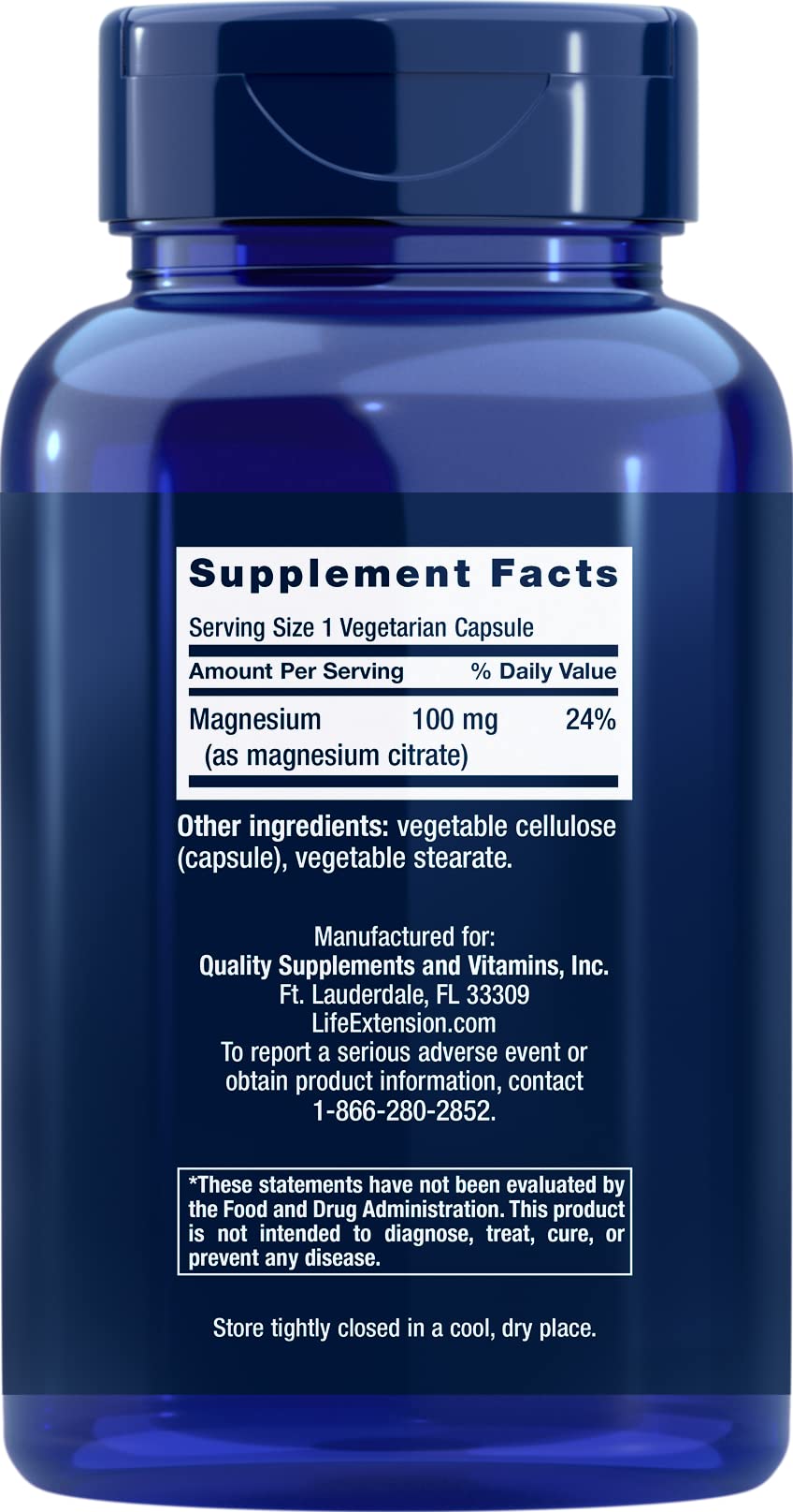 Close-up of magnesium citrate capsule showing size and texture