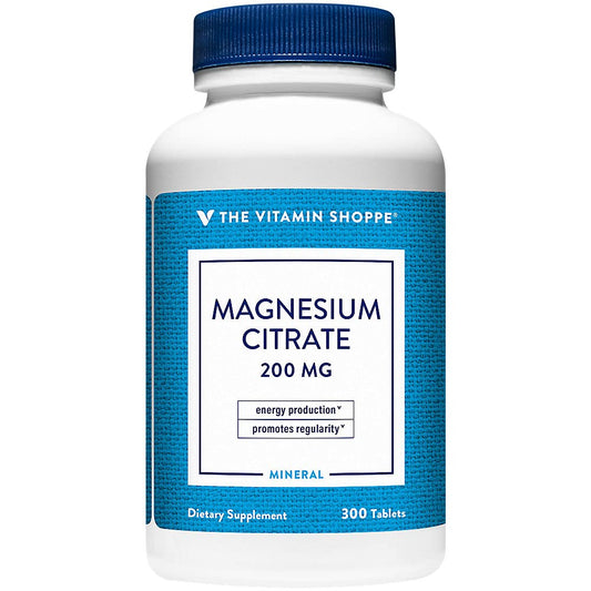 The Vitamin Shoppe Magnesium Citrate 200mg Tablets bottle – 300 count