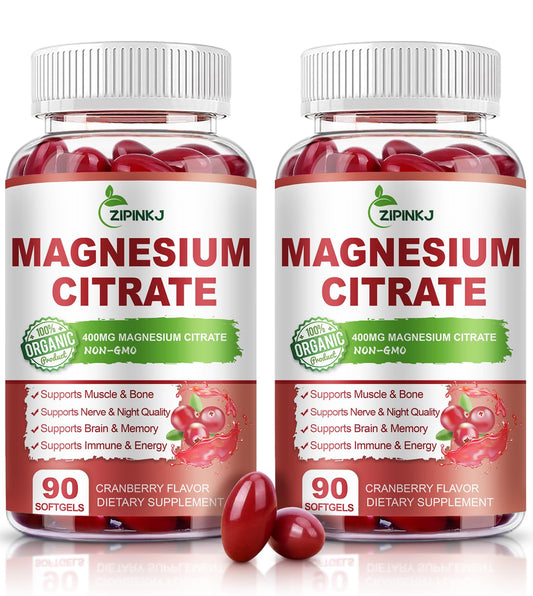 Magnesium citrate softgels with Vitamin D3, B6 and cranberry extract