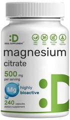Magnesium Citrate 500mg bottle – front view