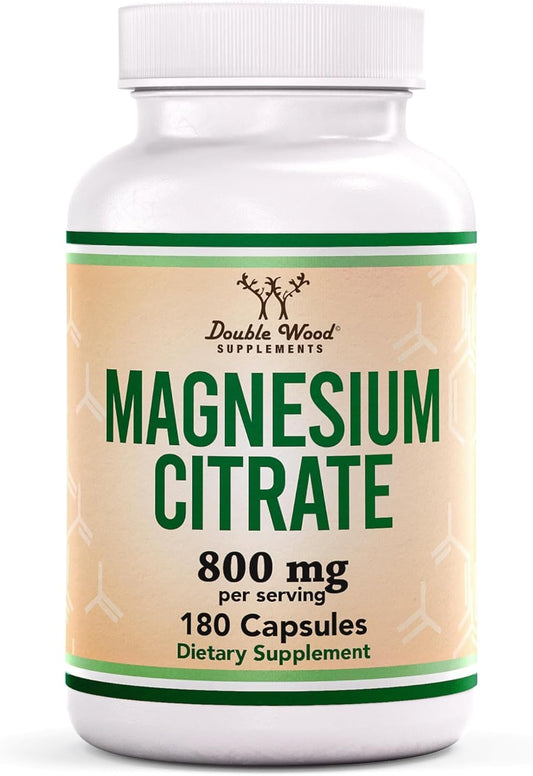 Magnesium Citrate 800mg bottle with 180 capsules