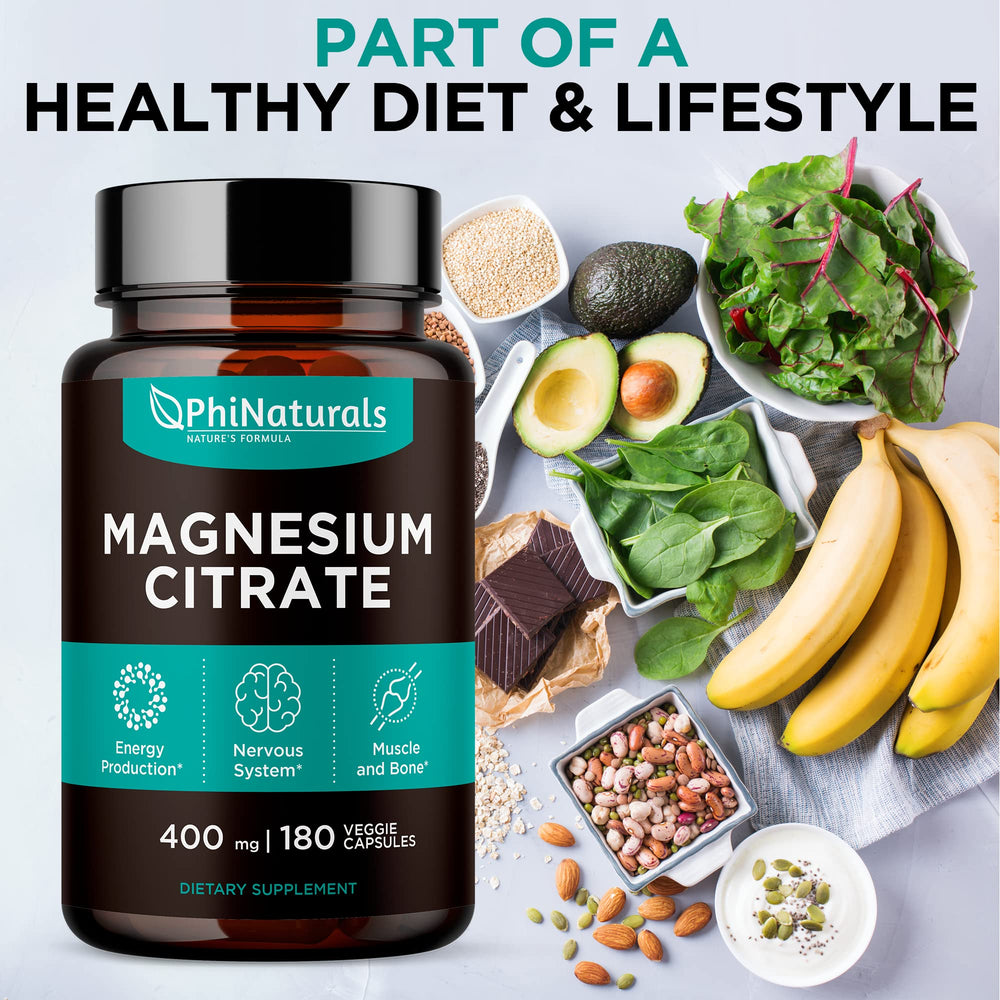 Magnesium citrate capsules for energy and stress support