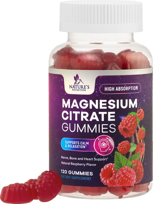 Magnesium citrate gummies bottle – 120 count (hero image)