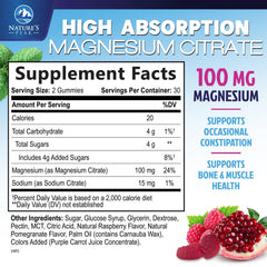 Illustration showing vegan and Non-GMO formula for magnesium citrate gummies