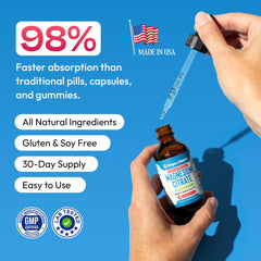 Front view of Magnesium Citrate Liquid bottle with mixed berry label