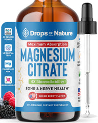 Bottle of Magnesium Citrate Liquid with mixed berry flavor, 60 mL