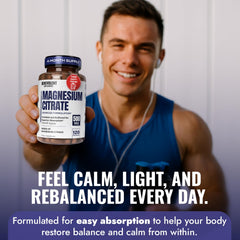 Muscle relaxation and energy concept with magnesium citrate