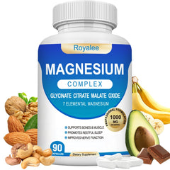 Front view of Magnesium Complex 1000mg bottle with 90 capsules