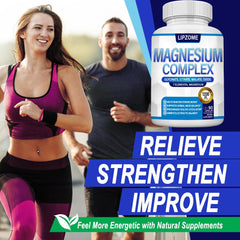 Capsules showing magnesium complex ingredients: glycinates and others