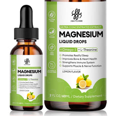 Front bottle of Magnesium Complex Liquid Drops Lemon flavor, 2 fl oz