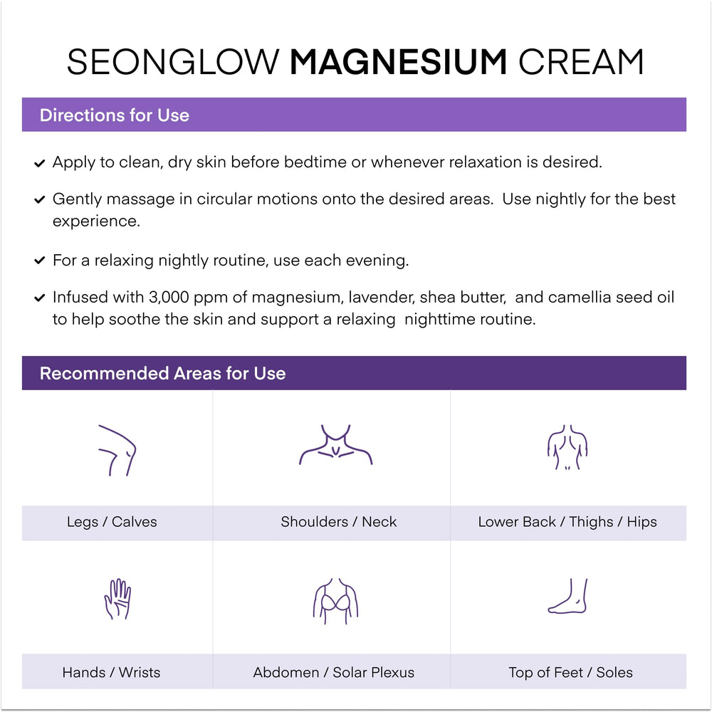 Hands applying magnesium cream to skin