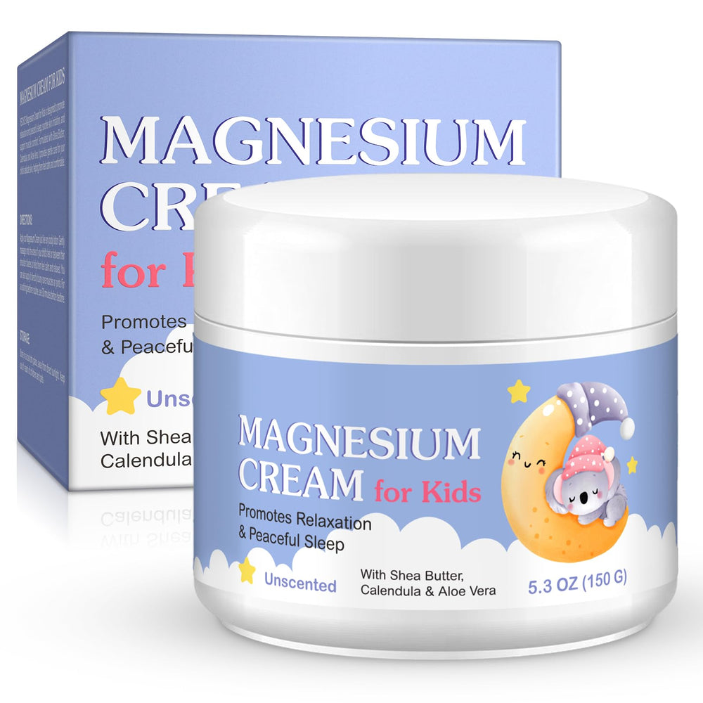 Nighttime use of magnesium cream for sleep support on a child