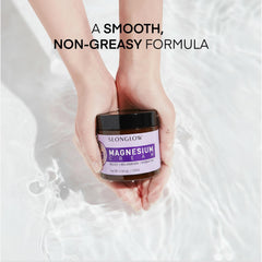 Magnesium cream bottle with dosage and ingredients
