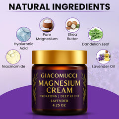 Magnesium cream applied to leg for nighttime relief