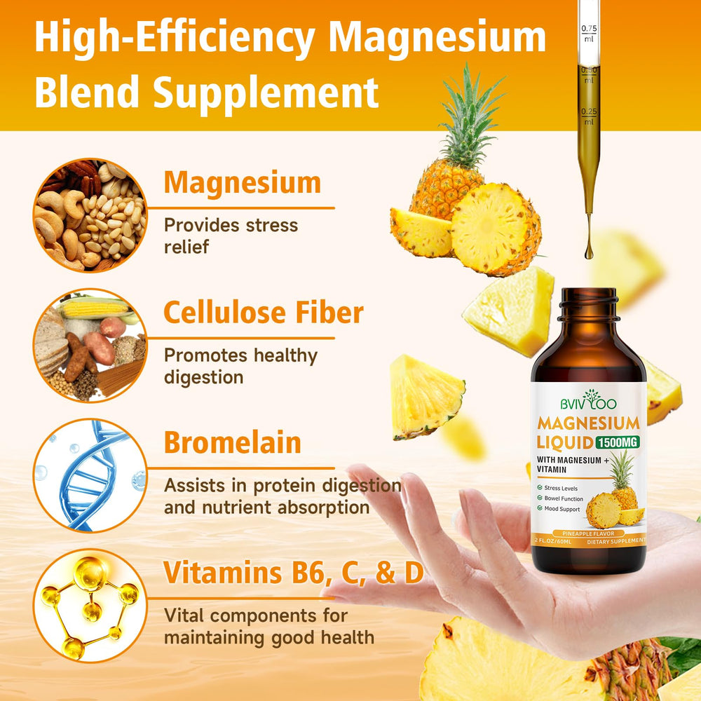 Dropper dispensing magnesium glycinate liquid